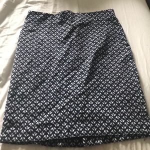 Blue and white pattern cotton skirt